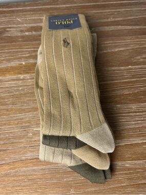 3 Pairs Ralph Lauren Dress Socks Polo Logo Embroidered
